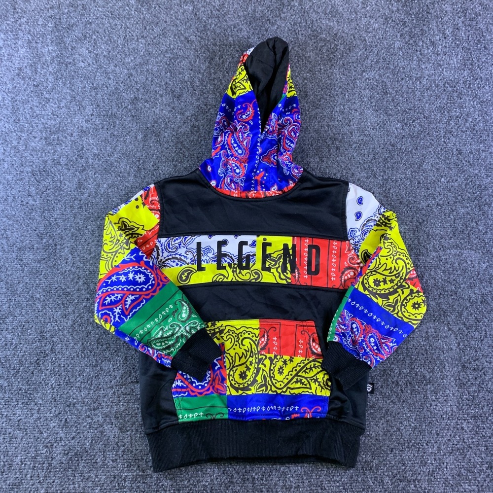Encrypted Hoodie Boys Size 5 Multicolor Good Bandana Fleece Legend Pullover